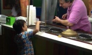 Ice cream vendor pulls priceless prank on kid