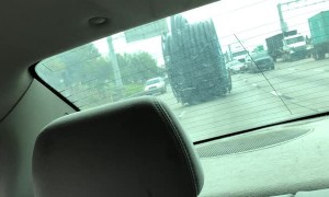 Giant Spool Falls off Truck, Rolls down Highway