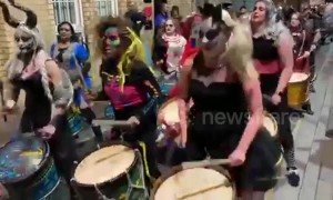 Liverpool holds 'zombified' Halloween Samba parade
