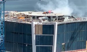 Red Bull F1 Car Tricks on High Rise Helipad