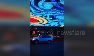 Overpass in China illuminated with 'Starry Night' display