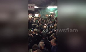 Hibernian fans go wild before Edinburgh derby against Hearts