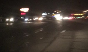 Cop Driving Pizza Delivery Car