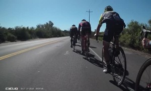 Cyclist and Coyote Close Call