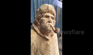 Talented man carves celebrities out of wood