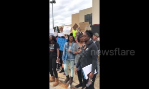 Protesters gather outside Trump Chattanooga rally