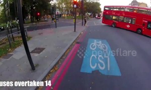 Man races through central London on electric skateboard beating public transport