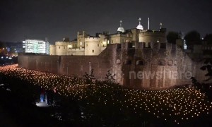 10,000 flames lit at Tower of London to mark 100 years since end of first world war