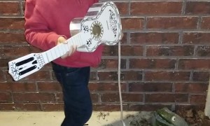 Boy Serenades for Halloween Candy