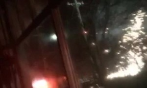 Telephone Pole Explodes Outside of Home