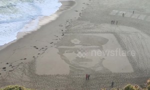 Sand portraits honour First World War dead in Cornwall