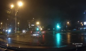 Two Car Accident and Pedestrian Close Call