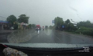 Two Semis Nearly Crash Into Each Other
