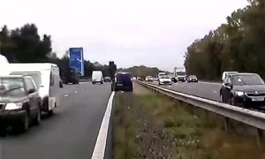 Car Speeds Down Wrong Side Of Highway