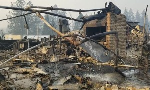 Footage shows restaurant scorched and reduced to rubble in Paradise, California