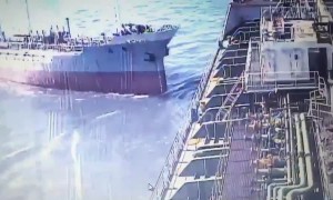 Oil tanker crashes into another vessel at port in Taiwan