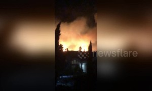 Fast-moving brush fire breaks out near Fontana, California