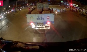 Large Stone Smashed on Road