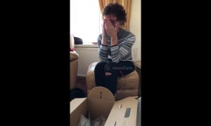 Mother's emotional reaction to gift after loss of her father