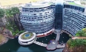 Spectacular drone footage of world’s first underground luxury hotel in Shanghai