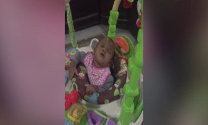 Sleepy Baby can't Keep her Eyes Open While Playing!