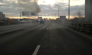 Car Explodes on Russian Highway