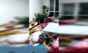 Powerful winds blow down pedestrians and cause power cuts in northwestern China