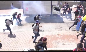 Colombian police fire tear gas at university students during nation-wide protests