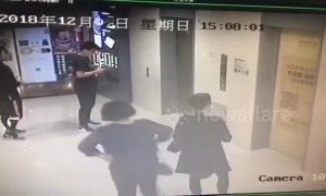 One injured after car rams into shopping mall lift lobby in southern Chinese city