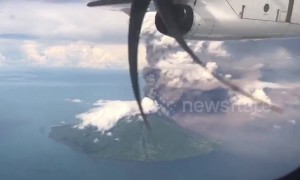 Aerial footage captures eruption of Papua New Guinea's Manam volcano