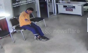 Snake slithers into police station and leaps up at man in waiting room