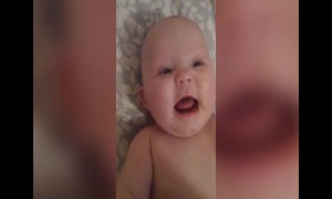 Tiny Baby Already has Serious Attitude!