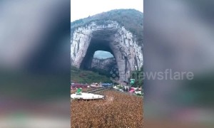 Incredible drone footage shows the world’s largest natural arch in southwest China