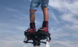 Smoking Hookah on a Flyboard