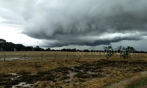 Ominous clouds hang over Victoria skies as storm system rolls in