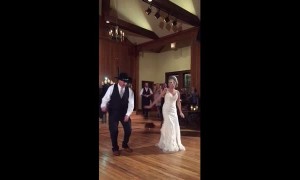 This father-daughter wedding dance had every guest up on their feet