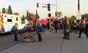 Car crashes into Los Angeles motel after driver suffers heart attack, injuring three
