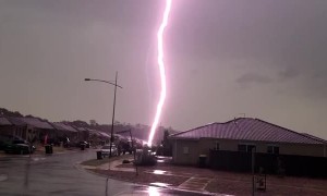 Lightning Bolt Strikes a Parked Car