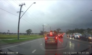 Lightning Strikes Street Light