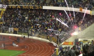Fireworks malfunction in Bolivian soccer stadium and go off into the stands