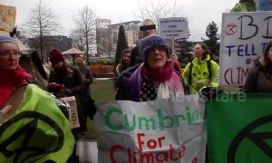 Climate activists Extinction Rebellion campaign outside BBC