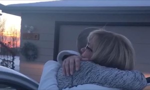 Girl surprises mom after coming home for first Christmas in four years