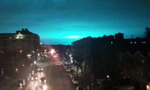 Crazy Blue Lights Surprise New Yorkers