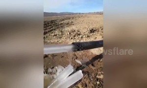 Extreme cold in North Indian state causes water in pipes to freeze into cylindrical rods of ice