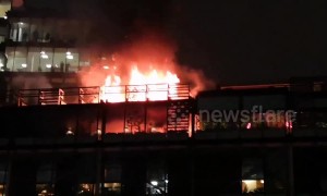 Fire blazes at The Ivy in Manchester