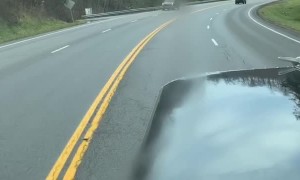 SUV Disappears over Guardrail