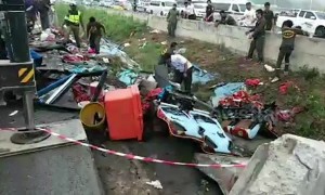 Six passengers killed in double-decker bus crash during heavy rain in Thailand