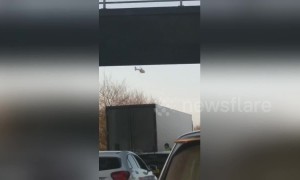 Air ambulance takes off near M58 after horror crash