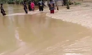 Retrieving a Motorcycle from Flooded Road