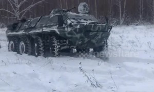 Russian civilian takes mysteriously-acquired tank for holiday drive in park